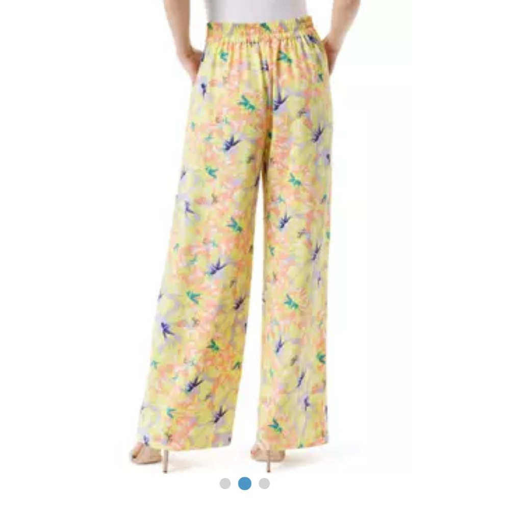 Jessica Simpson Winnie Print Yellow and Purple Wide Leg Soft Pants - Picture 2 of 7
